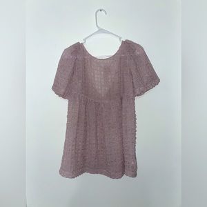 Size S Sheer Puff Sleeved Top